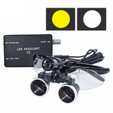 Dental Binocular Loupes 2.5X/3.5X with Wireless LED Headlamp - Ultra-Lightweight Magnifier 320-420mm | 5W Rechargeable