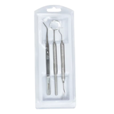 4PCS Dental Oral Cleaning Kit - Stainless Steel Scaler Mirror Explorer Plier Set