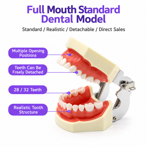 Dental Study Model with Removable Teeth and Soft Gingiva - 28 / 32 Teeth