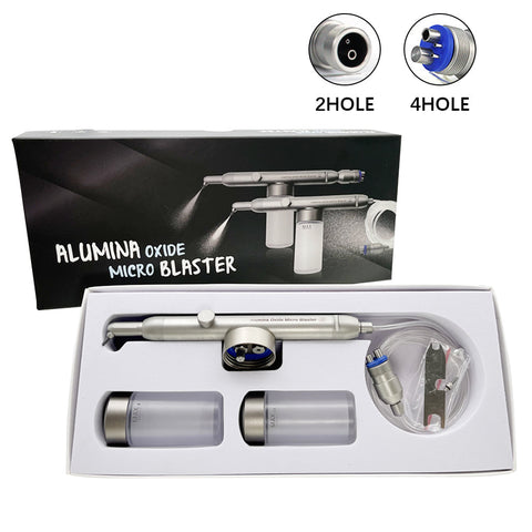 Aluminum Oxide Micro Blaster Complete Kit - Dental Sandblaster 2/4 Hole Interface