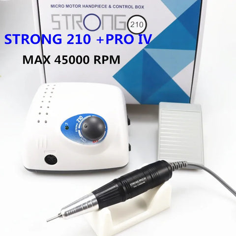 Dental Lab Electric Micro Motor 65W 45000RPM - 210 Pro Polishing Grinding Machine with 6 Burs