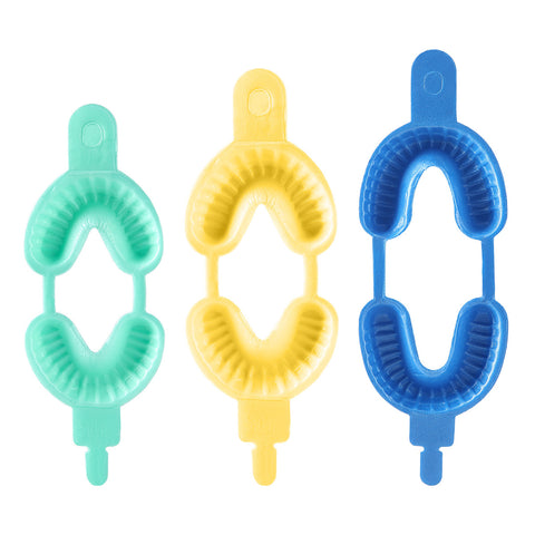 50-Pack Dental Disposable Fluoride Trays - EVA Foam Impression Trays (S/M/L)