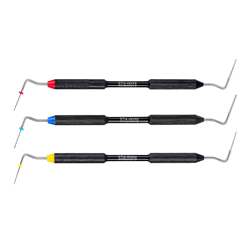 Buchanan Hand Pluggers Set - 3PCS Dual-Ended NiTi/Stainless Steel Endo Obturation Tools #1 #2 #3