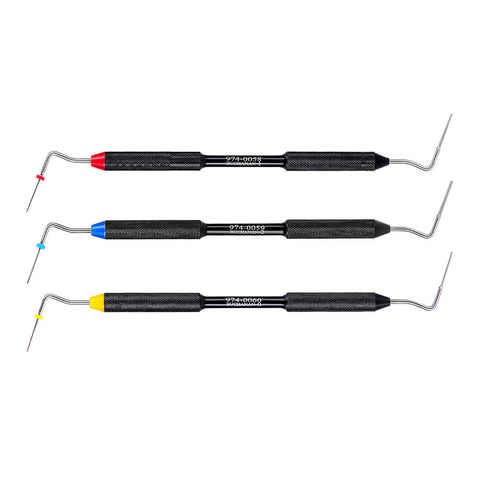 Buchanan Hand Pluggers Set - 3PCS Dual-Ended NiTi/Stainless Steel Endo Obturation Tools #1 #2 #3
