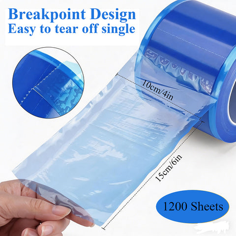 1200pcs Barrier Film Roll - Disposable Waterproof Self-Adhesive Protective Film 10x15cm for Dental & Tattoo