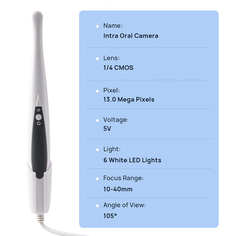 Dental Intra Oral Camera 13MP USB - Auto Focus 6 LED Lights Examination System
