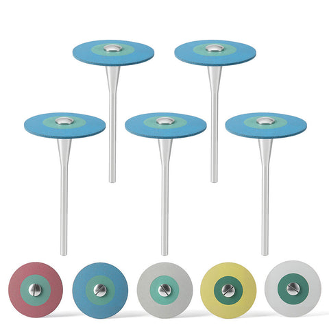 Dental Rubber Diamond Polishers - 5-Piece Set for Porcelain & Zirconia Restorations | 26mm Lab Wheels