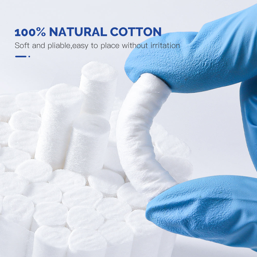 1000 Pcs High Absorbent Dental Cotton Rolls - 100% Cotton | Dentist Surgical & Teeth Whitening Supplies