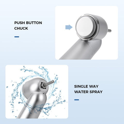 Dental 45 Degree Surgical High Speed Handpiece Standard Head Push Button Single Way Spray