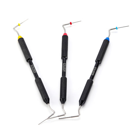 Buchanan Hand Pluggers Set - 3PCS Dual-Ended NiTi/Stainless Steel Endo Obturation Tools #1 #2 #3