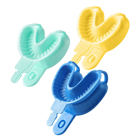 50-Pack Dental Disposable Fluoride Trays - EVA Foam Impression Trays (S/M/L)