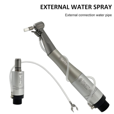 Dental Low Speed Handpiece Kit 2/4 Hole - Contra Angle + Straight + E-type Air Motor External Water Spray