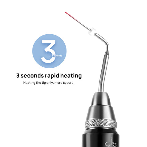 Dental Cordless Gutta Percha Obturation System - 3 Second Rapid Heating Endo Pen with 2 Tips