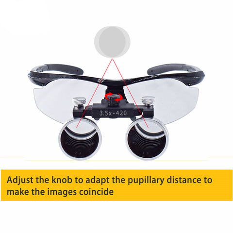 Dental Binocular Loupes 2.5X/3.5X with Wireless LED Headlamp - Ultra-Lightweight Magnifier 320-420mm | 5W Rechargeable