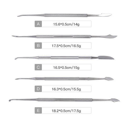10-Piece Dental Spatula & Wax Carving Tool Set - Professional Stainless Steel Instruments