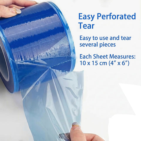 1200pcs Barrier Film Roll - Disposable Waterproof Self-Adhesive Protective Film 10x15cm for Dental & Tattoo