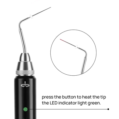 Dental Cordless Gutta Percha Obturation System - 3 Second Rapid Heating Endo Pen with 2 Tips