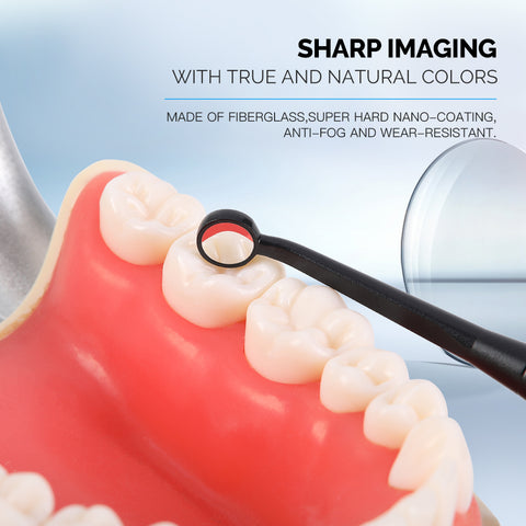 Dental Micro Mouth Mirror 2mm/3mm/5mm - Anti-fog 36-Layer Optical Coating Sterilizable Odontoscope
