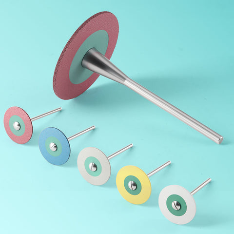 Dental Rubber Diamond Polishers - 5-Piece Set for Porcelain & Zirconia Restorations | 26mm Lab Wheels