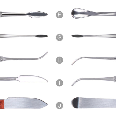 10-Piece Dental Spatula & Wax Carving Tool Set - Professional Stainless Steel Instruments