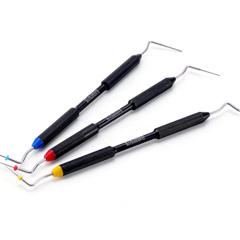 Buchanan Hand Pluggers Set - 3PCS Dual-Ended NiTi/Stainless Steel Endo Obturation Tools #1 #2 #3