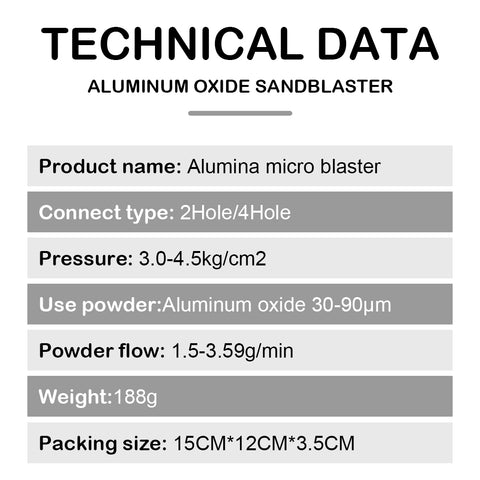 Aluminum Oxide Micro Blaster Complete Kit - Dental Sandblaster 2/4 Hole Interface