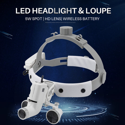 Adjustable 5W LED Dental Loupes 2.5X/3.5X Binocular Head Lamp