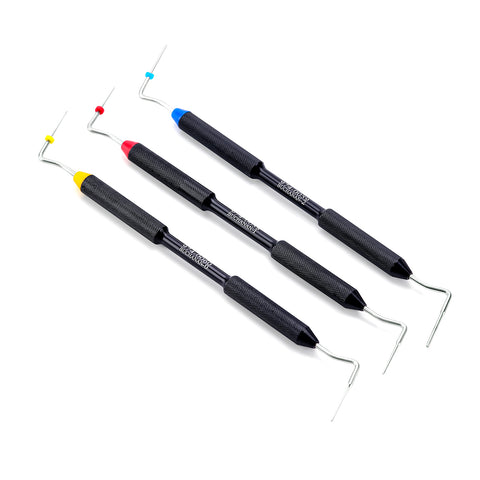 Buchanan Hand Pluggers Set - 3PCS Dual-Ended NiTi/Stainless Steel Endo Obturation Tools #1 #2 #3