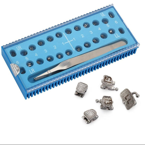 Dental Passive Self-Ligating Orthodontic Brackets 24pcs - Roth 0.022 Hooks 3 4 5 with 1st Molar Buccal Tubes