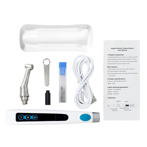Dental Wireless Implant Electric Torque Driver - 16pcs Screwdrivers 20:1 Contra Angle 10-50Ncm