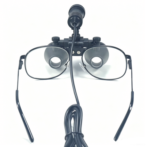 Dental Loupe with LED Lamp 2.5x/3.5x Magnification - Metal Frame Medical Magnifier with Fabric Box